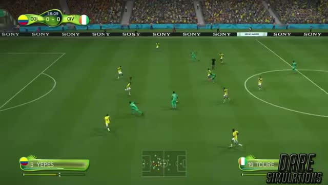 Watch Colombia vs Ivory Coast Cote d'Ivoire 2-1 World Cup 2014 Full Match 19/06/14 [FIFA 14 SIMULATION] Video