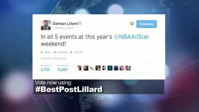 Watch 2014 NBA Social Media Awards Best Post Nominee: Damian Lillard Video