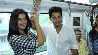 Watch Lekar Hum Deewana Dil Movie Pramotion In Mumbai Metro | Armaan Jain & Deeksha Seth Video