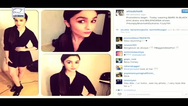 Watch Alia Bhatt Bares In Black | Humpty Sharma Ki Dulhaniya | Promotions Video