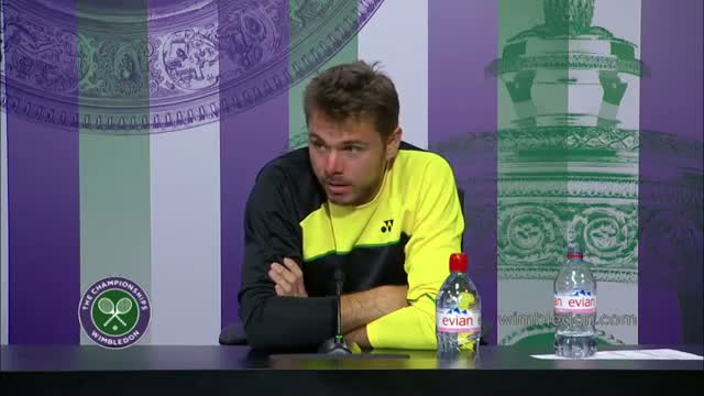 Watch Stanislas Wawrinka 'quite happy' with performance - Wimbledon 2014 Video
