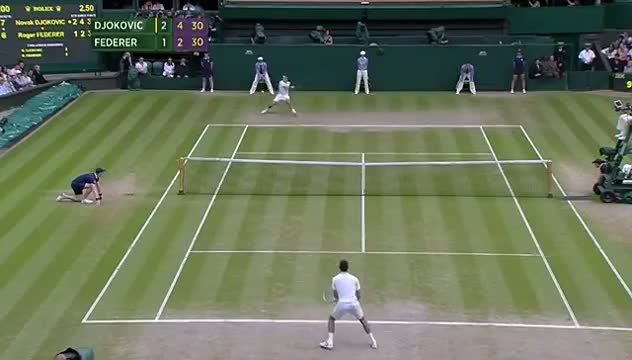 Watch Djokovic v Federer sensational rally - Wimbledon 2014 Video