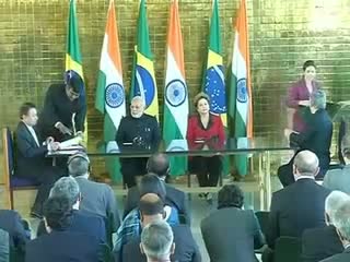 Watch PM Narendra Modi meets Brazilian President in Brasilia Video