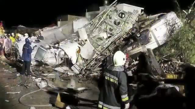 Watch Plane Crashes in Taiwan, Dozens Feared Dead Video