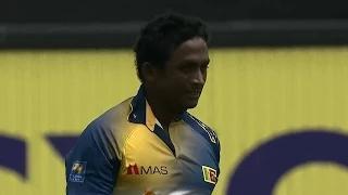 Watch Two balls Two wickets for Ajantha Mendis (SL vs SA 3rd ODI 2014) Video