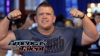 Watch JD Anderson: Strongman Cuts His Head Open During Stunt - America's Got Talent 2014 Video
