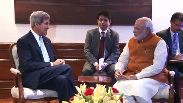 Watch US Secretary of State John Kerry calls on PM Narendra Modi Video