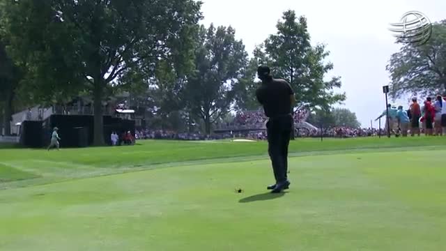 Watch Phil Mickelson's brilliant approach from wrong fairway at Bridgestone Video