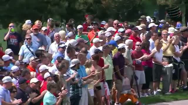 Watch Rory McIlroyÃ¢â‚¬â„¢s approach threads the needle on No. 1 at Bridgestone Video