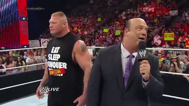 Watch Paul Heyman vows Brock Lesnar will give John Cena a beating at SummerSlam: WWE Raw, Aug. 11, 2014 Video