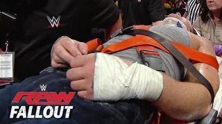 Watch Ambrose Gets Stretchered Out - WWE Raw Fallout - Aug. 18, 2014 Video