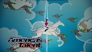 Watch Aerial Animation: Duo Flies Around On a Magical Horse - America's Got Talent 2014 Video