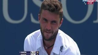Watch 2014 US Open David Ferrer vs Gilles Simon Amazing Point  Video