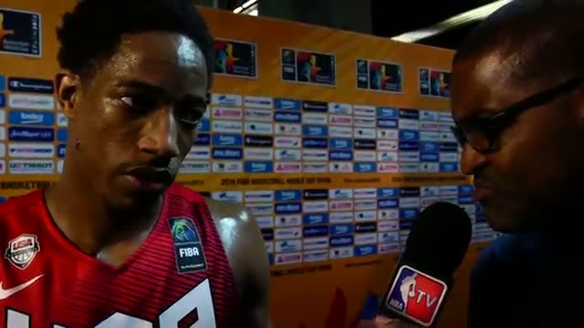 Watch NBA: DeMar DeRozan Reacts to Win Over Dominican Republic Video