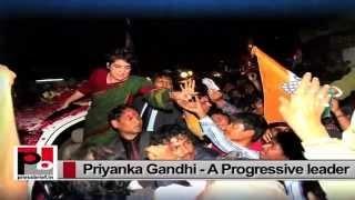 Watch Priyanka Gandhi Vadra-a real mass leader with a special ability to connect with masses Video