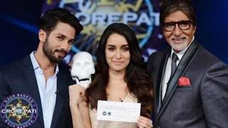 Watch Shahid Kapoor & Shraddha Kapoor promote Haider on Kaun Banega Crorepati 7 Video