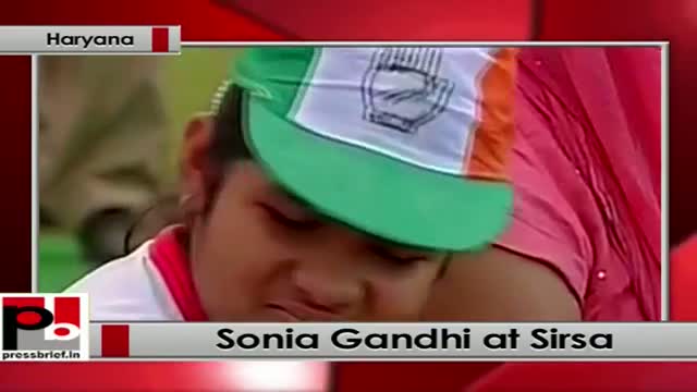 Watch Sonia Gandhi addresses Congress election rally at Sirsa Video