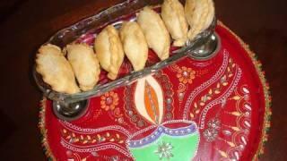 Watch Ghughra or Gujia or Karanji Video Recipe - Diwali special recipe Video