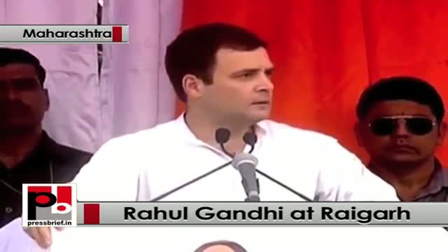 Watch At Raigarh, Maharashtra, Rahul Gandhi targets BJP, Modi govt Video
