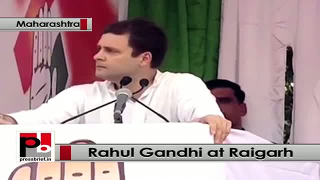 Watch Rahul Gandhi takes on BJP and Modi govt at Raigarh, Maharashtra Video