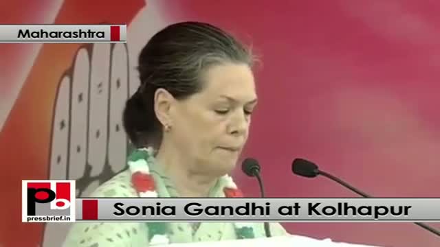 Watch Sonia Gandhi addresses poll rally at Kolhapur in Maharashtra, takes on BJP-Shiv Sena Video