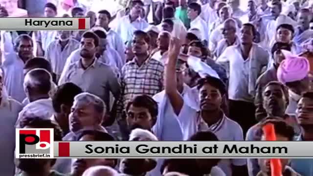 Watch Sonia Gandhi at Meham, Haryana hits out at Narendra Modi Video
