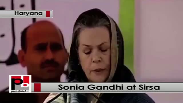 Watch Sonia Gandhi addresses Congress rally at Sirsa, Haryana, praises Hooda govt Video