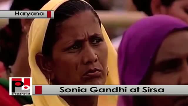 Watch Sonia Gandhi at Sirsa in Haryana urges people to support Congress Video