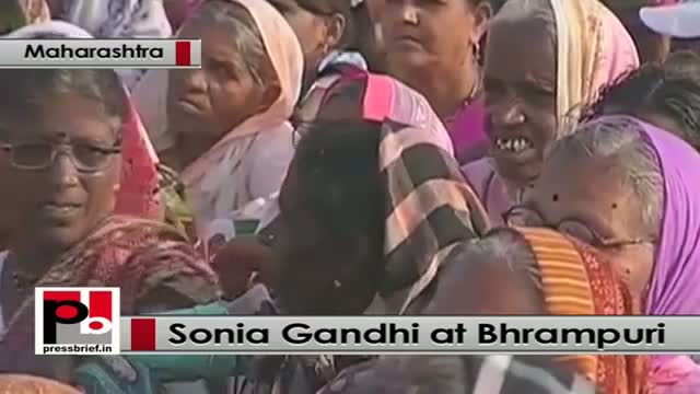 Watch Sonia Gandhi at Brahmapuri, Maharashtra, takes on BJP, Modi govt Video