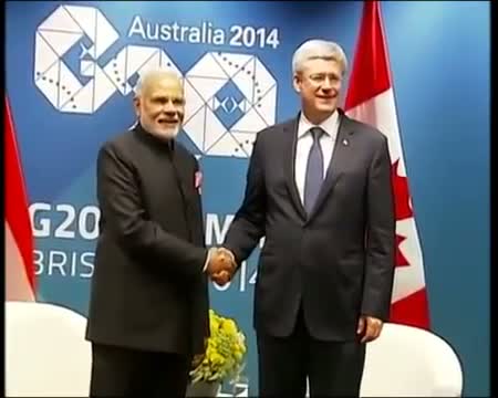 Watch Prime Minister Narendra Modi bilateral meeting with PM Canada's Stephen Harper Video