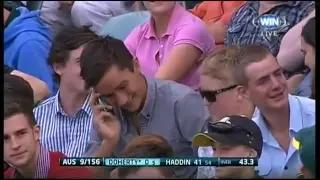 Watch Cricket Spectator Takes A Classic One Handed Catch In The Crowd Video