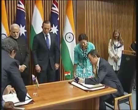 Watch Signing of Bilatral agreements India & Australia Video