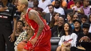 Watch Rihanna Caught Eyeing & Attending Chris Brown's BasketBall Game - Rihanna & Chris Brown Dating? Video