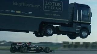 Watch Epic World-Record Truck Jump by EMC and Lotus F1 Team #RedefineRecords Video
