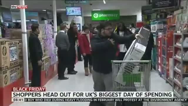 Watch Black Friday Customers Race For Asda TVs Video