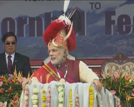 Watch PM Modi participatiing Hombill Festival in Nagaland Video