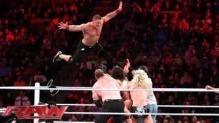 Watch John Cena, Ryback & Dolph Ziggler vs. Seth Rollins, Kane & Luke Harper: WWE Raw, December 1, 2014 Video