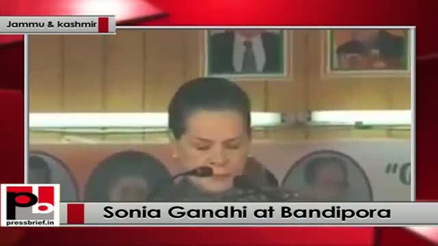 Watch Sonia Gandhi addresses rally in Bandipora, J&K takes on BJP Video