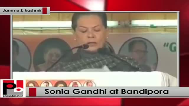 Watch Sonia Gandhi addresses rally in Bandipora, J&K slams BJP Video
