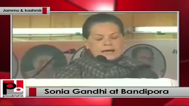 Watch Sonia Gandhi addresses rally in Bandipora, J&K takes on Modi govt, BJP Video