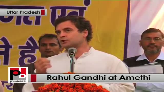 Watch Rahul Gandhi visits Amethi, hits out at Modi Video