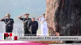 Watch Sonia Gandhi, Rahul Gandhi pay floral tribute to Indira Gandhi on her 97th birth anniversary Video