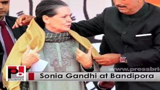 Watch J&K polls-Congress President Sonia Gandhi addresses rally in Bandipora Video