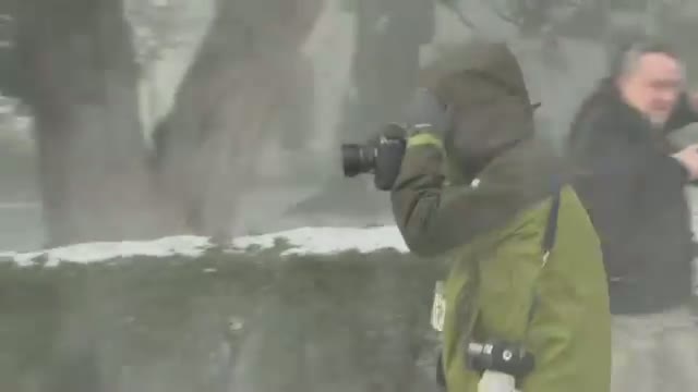 Watch Marine One Blows Snow on Photojournalists Video Video