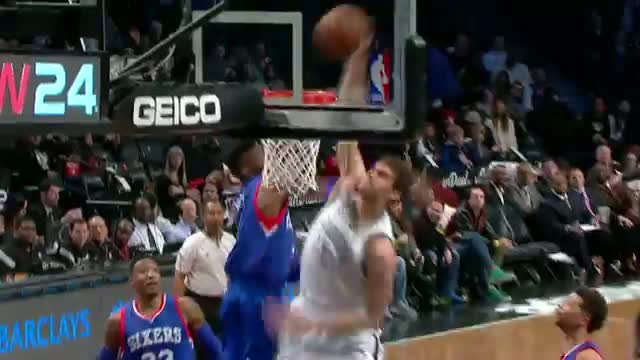 Watch NBA: Brook Lopez Soars by Nerlens Noel for the Smash Video