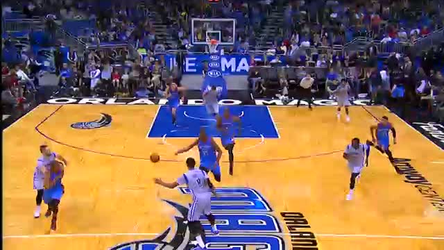 Watch NBA: Russell Westbrook Caps the Break with the Double-Clutch Reverse Video