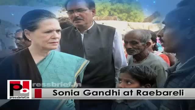 Watch Sonia Gandhi visits Raebareli, reviews progress of development works Video