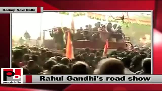 Watch Delhi polls: Rahul Gandhi holds impressive road show, slams PM Modi Video