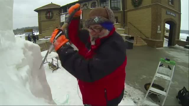 Watch US Snow Sculptors Compete in WI for Top Prize Video Video