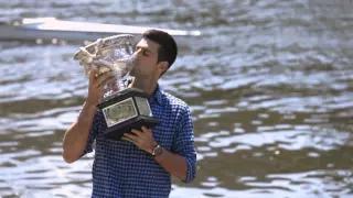Watch Novak Djokovic trophy photo shoot - Australian Open 2015 Video